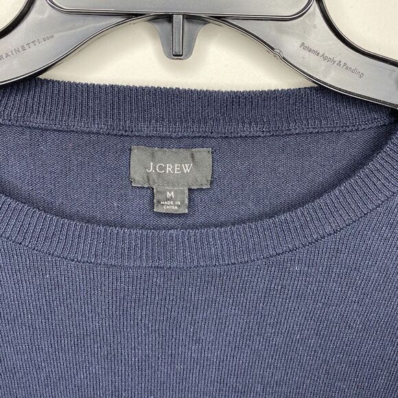 J CREW Mens Blue Crew Neck Pullover Sweater EUC Sz M Cotton Lightweight H3580 - Picture 8 of 10